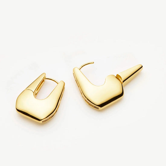 Lucy Williams Arco Pavé Small Hoop Earrings | 18k Gold Plated Earrings Missoma 