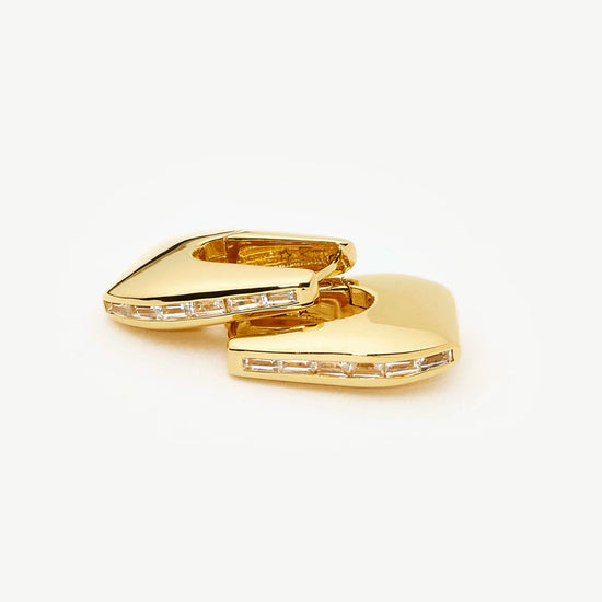 Lucy Williams Arco Pavé Small Hoop Earrings | 18k Gold Plated Earrings Missoma 