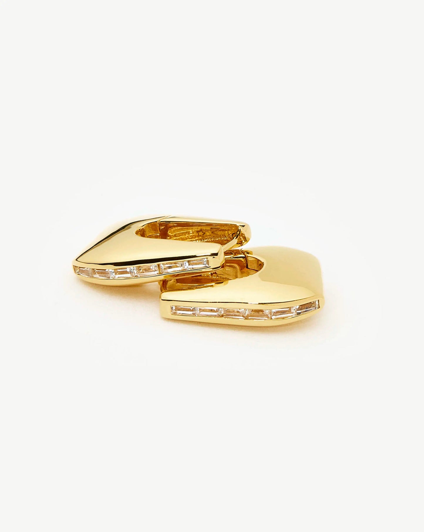 Lucy Williams Arco Pavé Small Hoop Earrings | 18k Gold Plated Earrings Missoma 