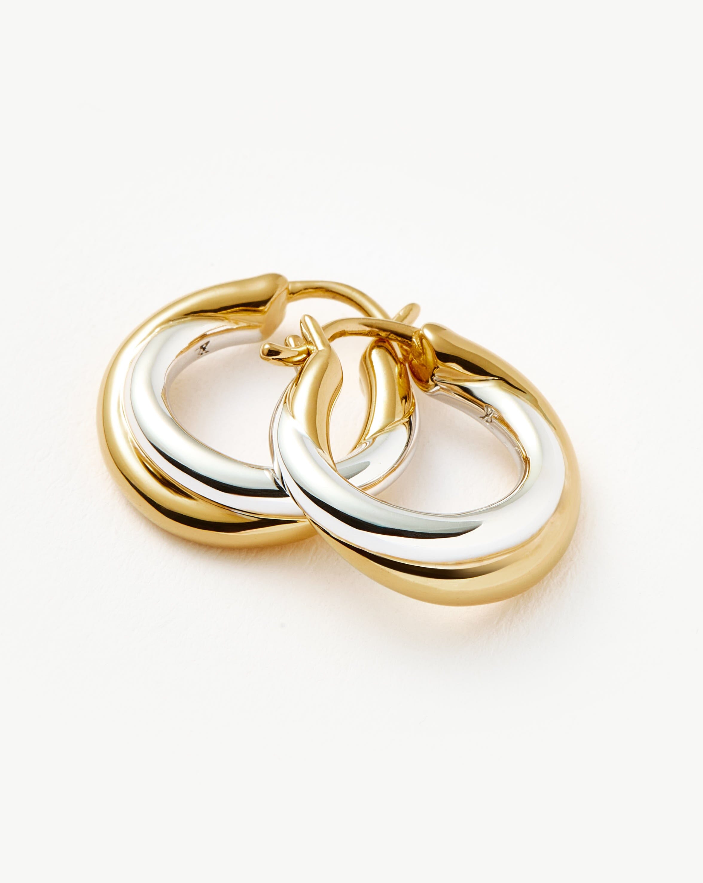 Lucy Williams Chunky Entwine Mini Hoop Earrings | Mixed Metal