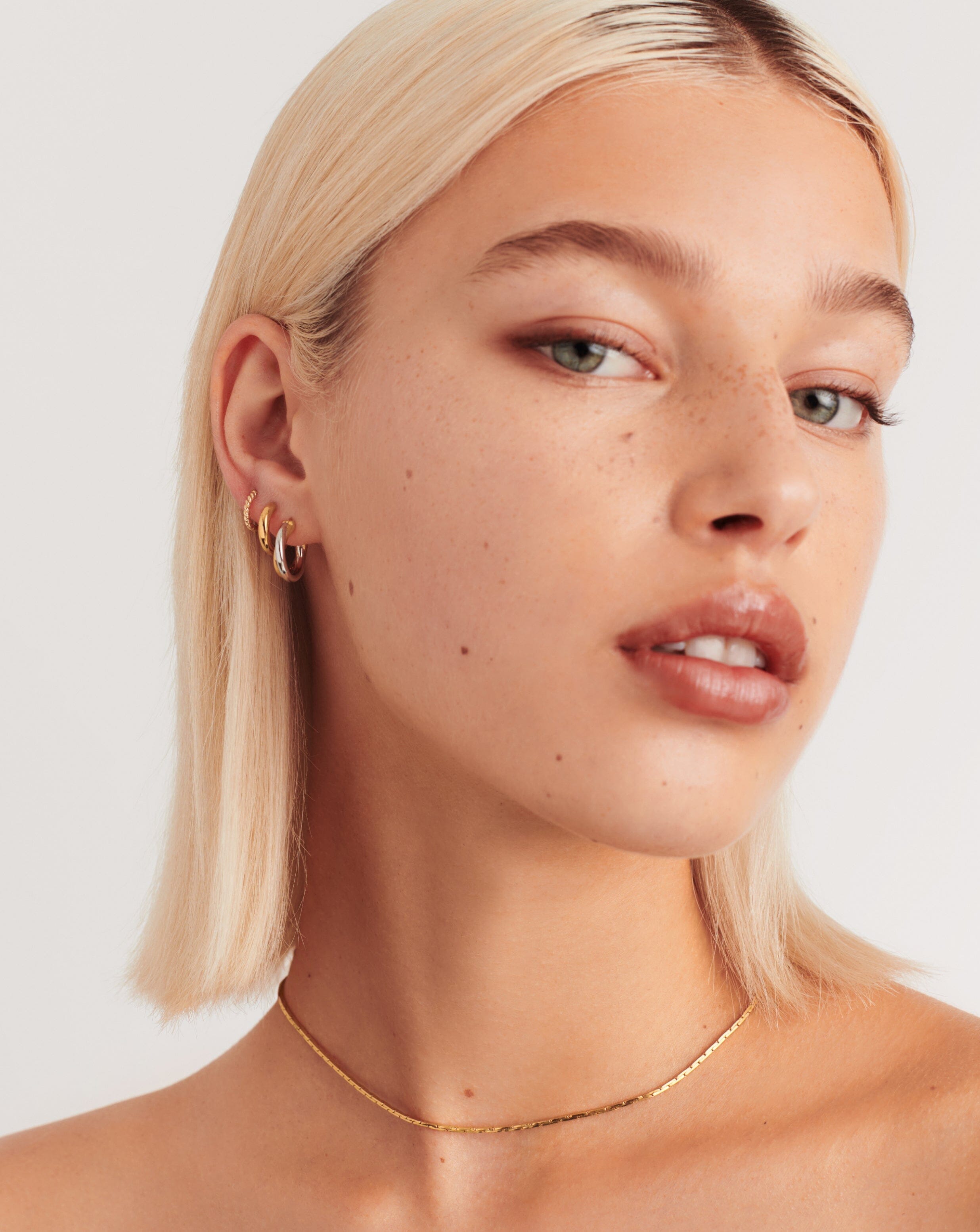 Lucy Williams Chunky Entwine Mini Hoop Earrings | Mixed Metal