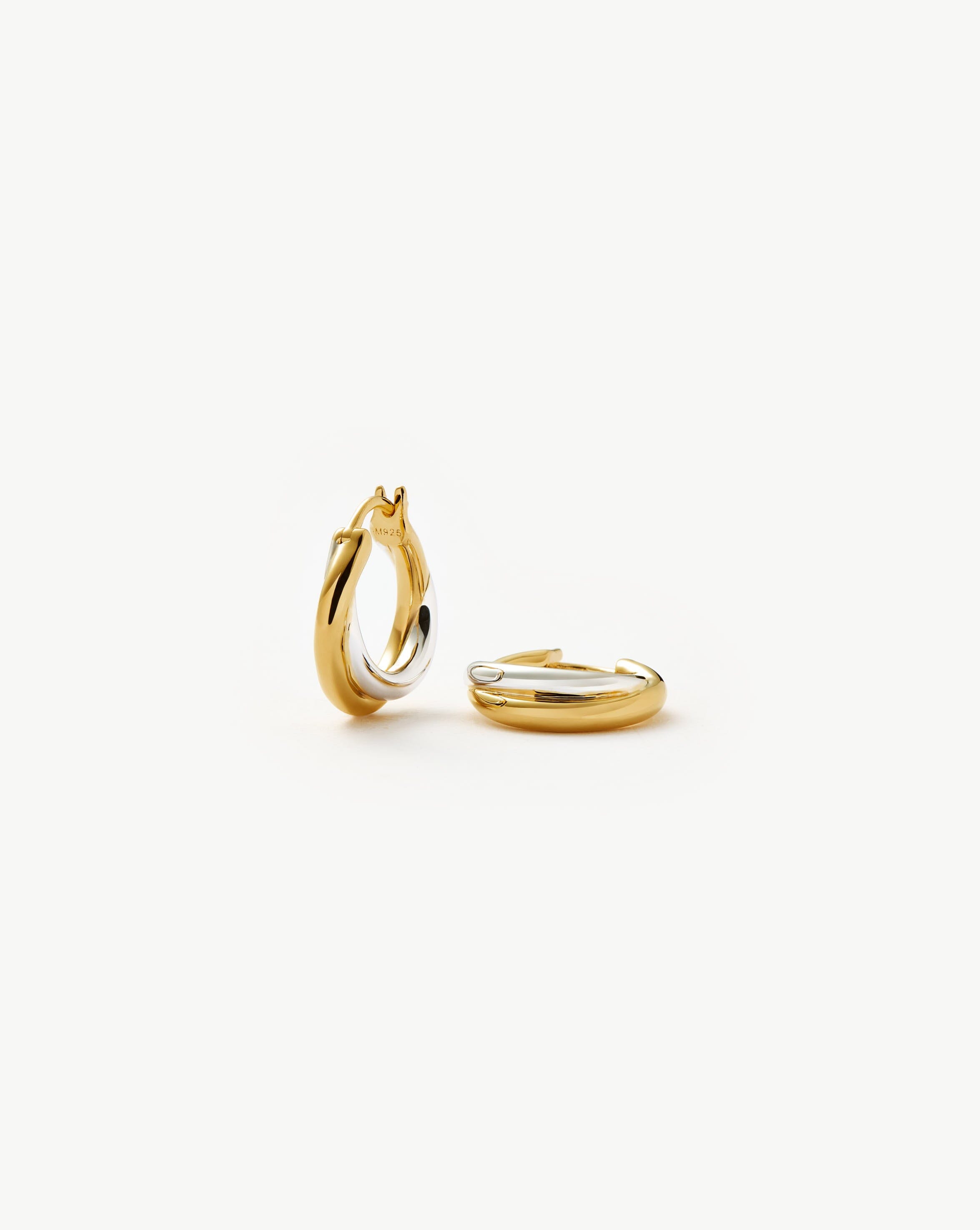 Lucy Williams Chunky Entwine Small Hoop Earrings | Mixed Metal Earrings Missoma 