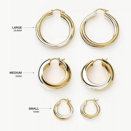 Lucy Williams Chunky Entwine Small Hoop Earrings | Mixed Metal Earrings Missoma 