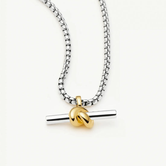 Lucy Williams Chunky Knot T-Bar Necklace | Mixed Metal Necklaces Missoma 