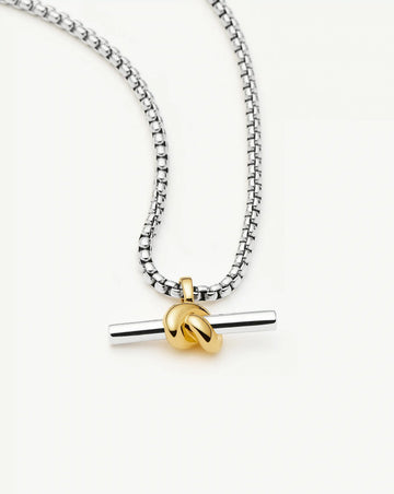 Lucy Williams Chunky Knot T-Bar Necklace | Mixed Metal Necklaces Missoma 