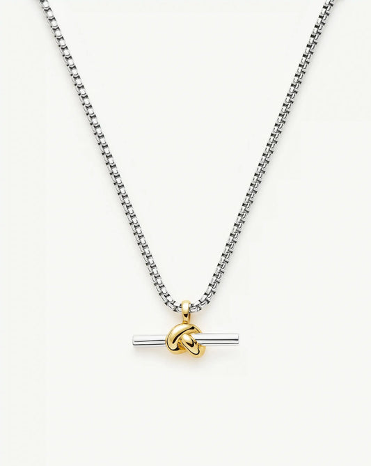 Lucy Williams Chunky Knot T-Bar Necklace | Mixed Metal Necklaces Missoma 