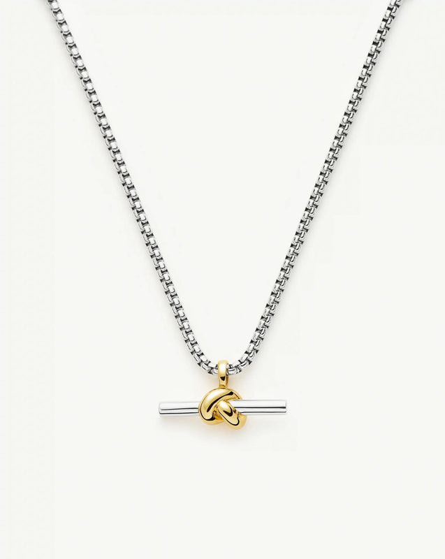 Lucy Williams Chunky Knot T-Bar Necklace | Mixed Metal