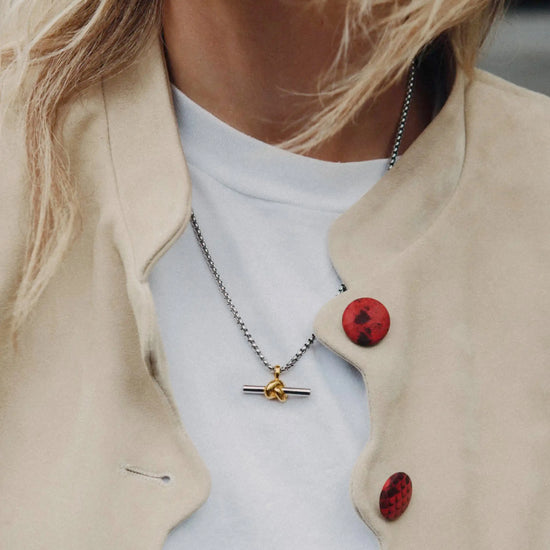 Lucy Williams Chunky Knot T-Bar Necklace | Mixed Metal Necklaces Missoma 
