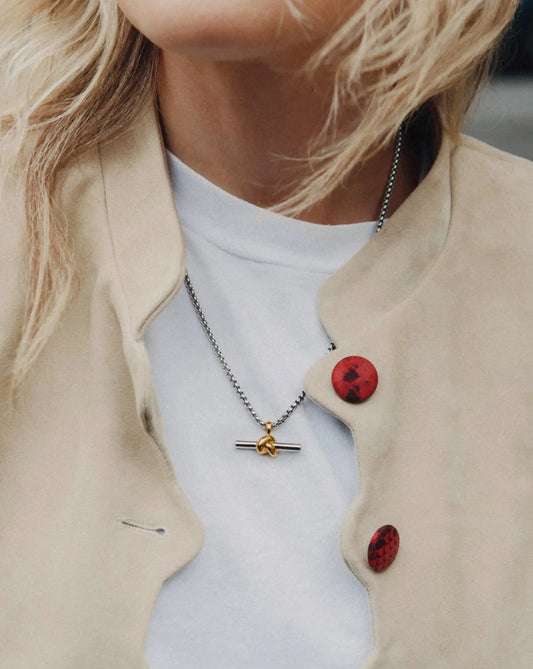 Lucy Williams Chunky Knot T-Bar Necklace | Mixed Metal Necklaces Missoma 