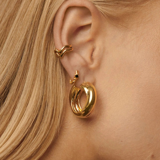 Lucy Williams Chunky Medium Entwine Hoop Earrings | 18k Gold Plated Earrings Missoma 