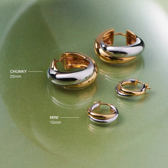 Lucy Williams Chunky Medium Entwine Hoop Earrings | Mixed Metal Earrings Missoma 