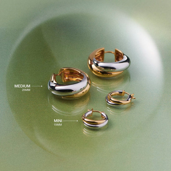 Lucy Williams Chunky Medium Entwine Hoop Earrings | Mixed Metal Earrings Missoma 