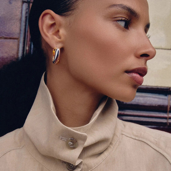 Lucy Williams Chunky Medium Entwine Hoop Earrings | Mixed Metal Earrings Missoma 