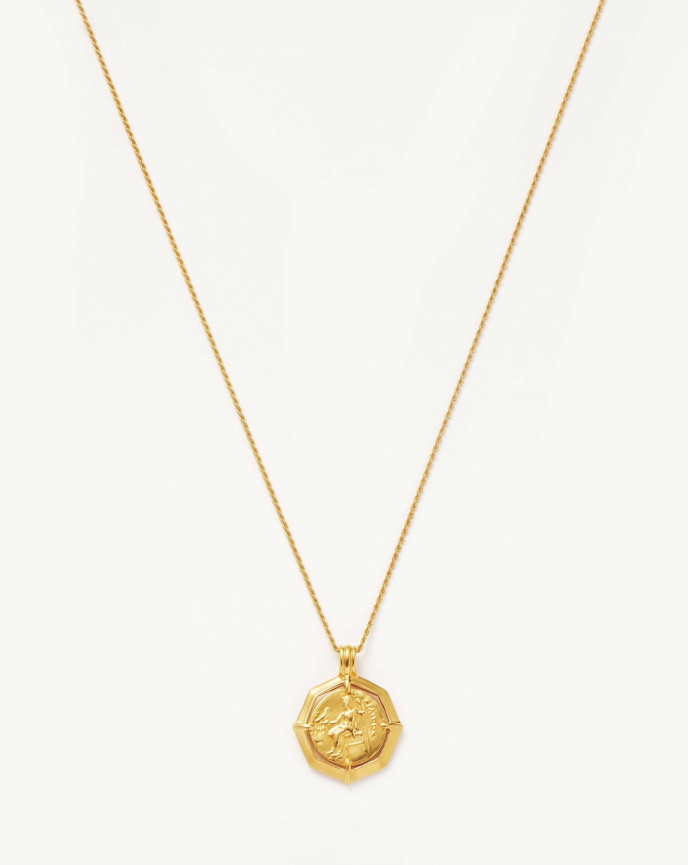 Lucy Williams Engravable Octagon Medallion Coin Necklace | 18ct Gold Plated Necklaces Missoma 