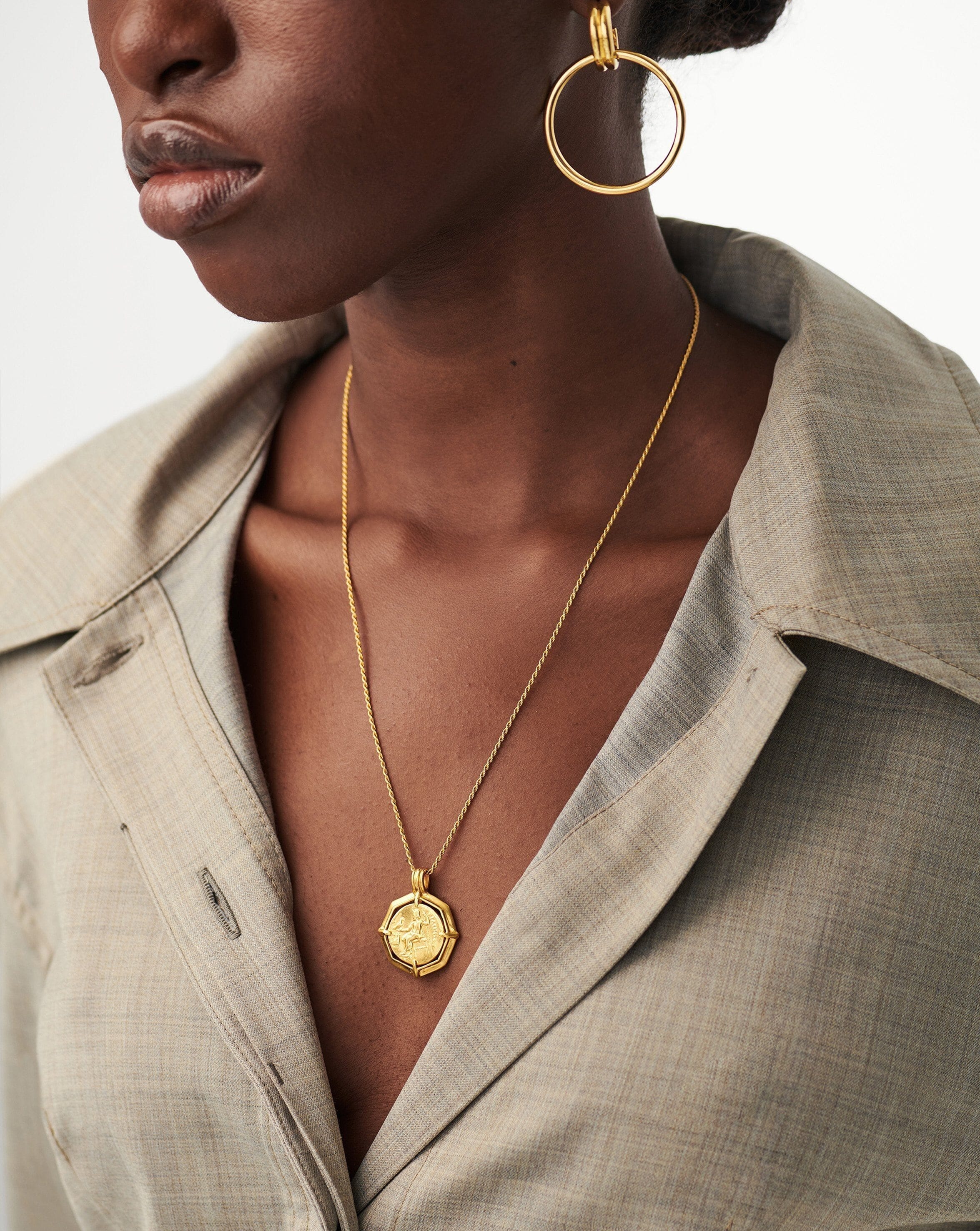 Lucy Williams Engravable Octagon Medallion Coin Necklace | 18ct Gold Plated Necklaces Missoma 
