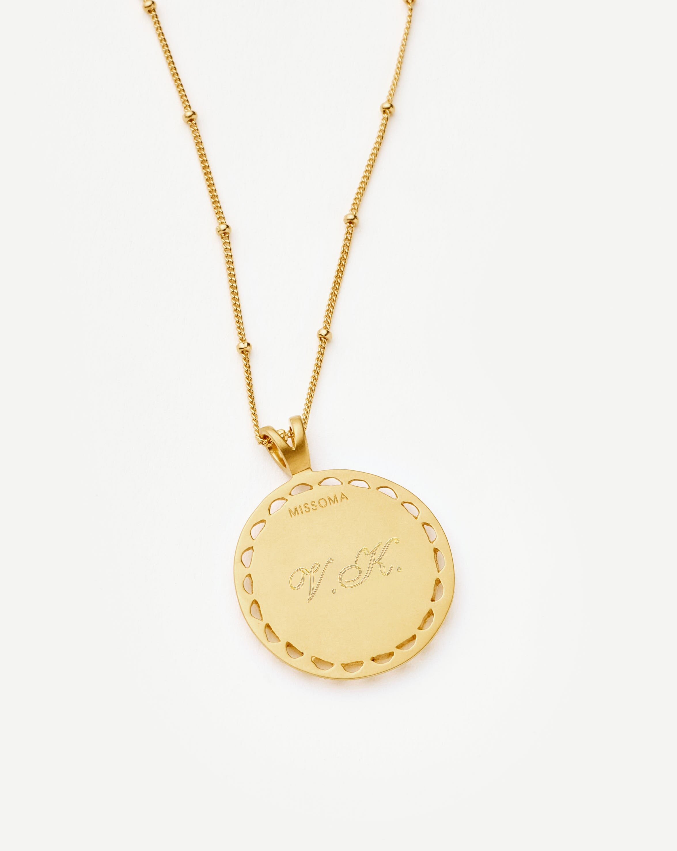 Lucy Williams Engravable Rising Sun Medallion Coin Necklace | 18k Gold Vermeil Necklaces Missoma 