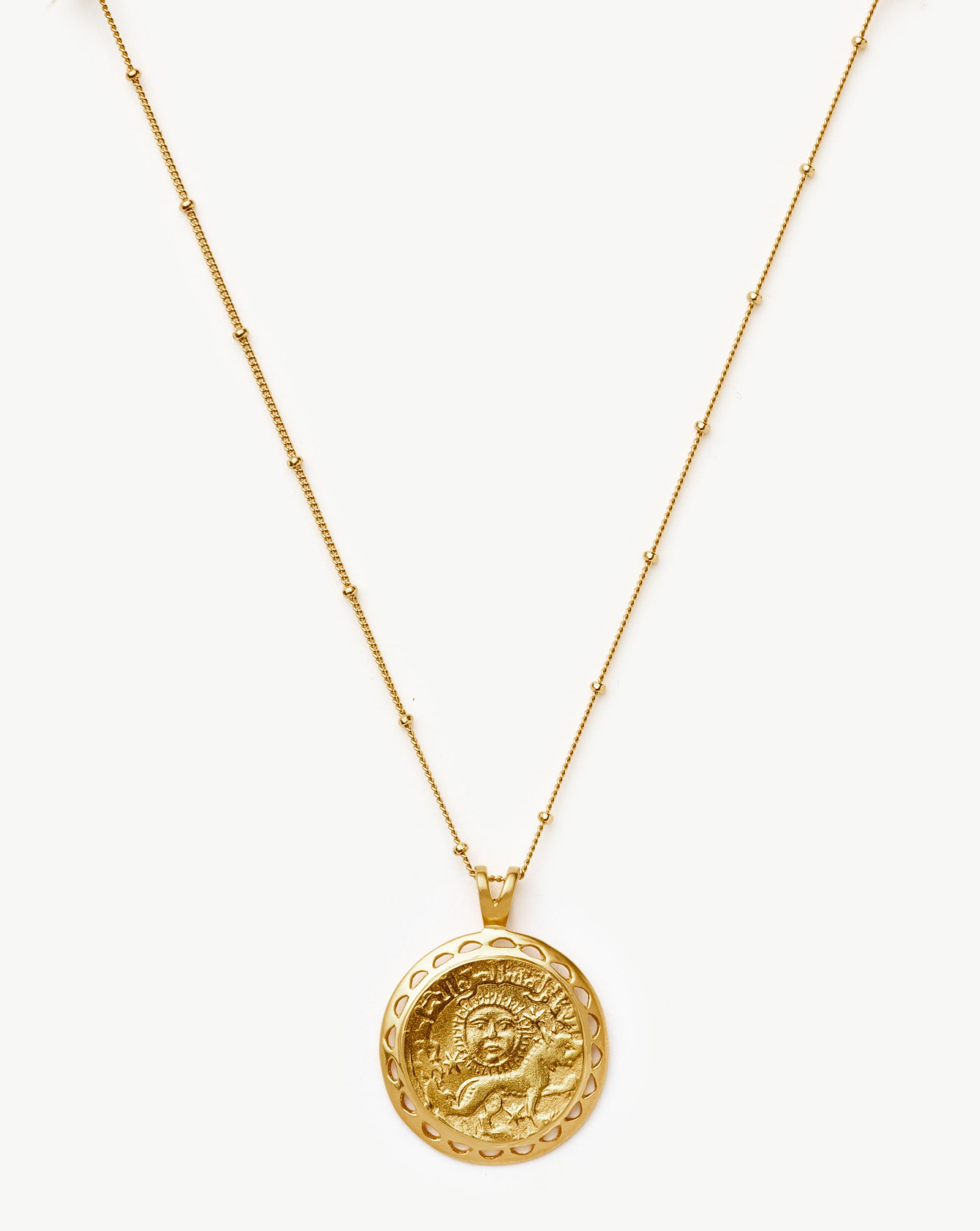 Lucy Williams Engravable Rising Sun Medallion Coin Necklace | 18k Gold Vermeil Necklaces Missoma 