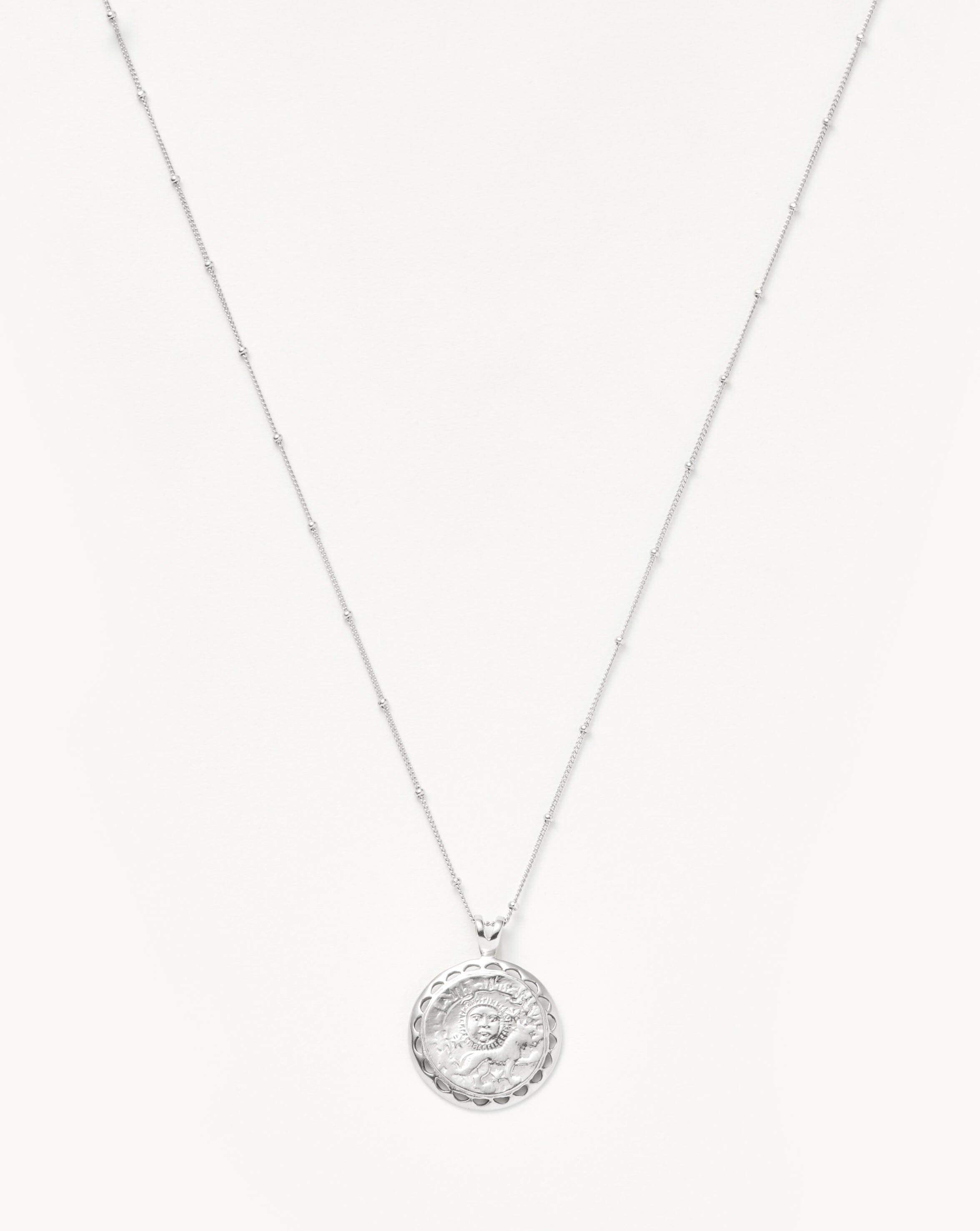 Lucy Williams Engravable Rising Sun Medallion Coin Necklace | Silver Plated Necklaces Missoma 