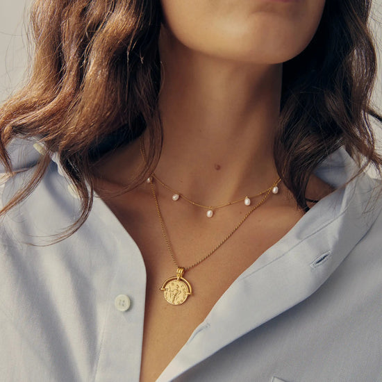Lucy Williams Engravable Roman Arc Coin Necklace | 18k Gold Plated Necklaces Missoma 