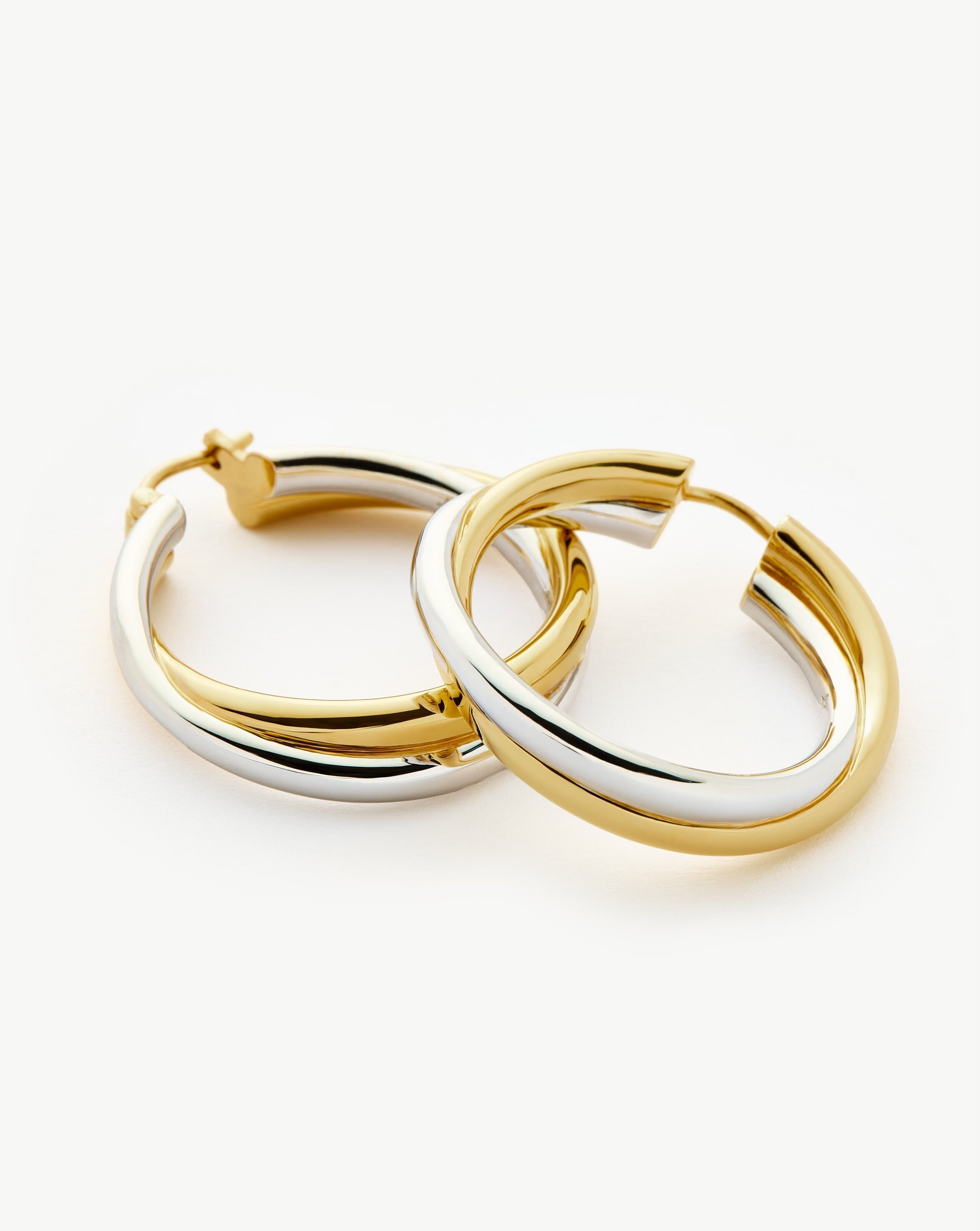 Lucy Williams Entwine Large Hoop Earrings | Mixed Metal Earrings Missoma 