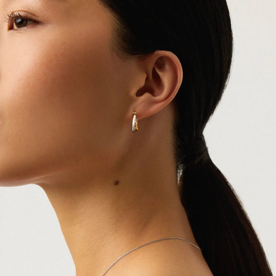 Lucy Williams Entwine Small Hoop Earrings | Mixed Metal Earrings Missoma 