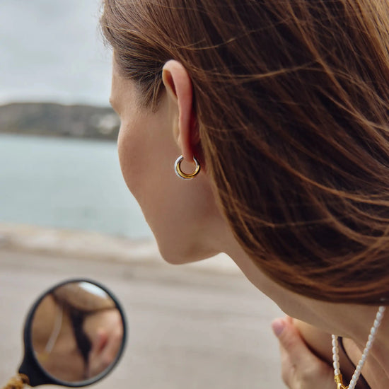 Lucy Williams Entwine Small Hoop Earrings | Mixed Metal Earrings Missoma 