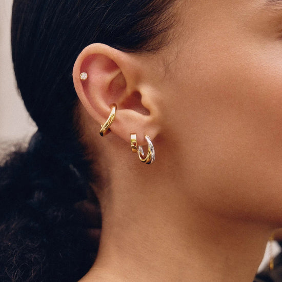 Lucy Williams Entwine Small Hoop Earrings | Mixed Metal Earrings Missoma 