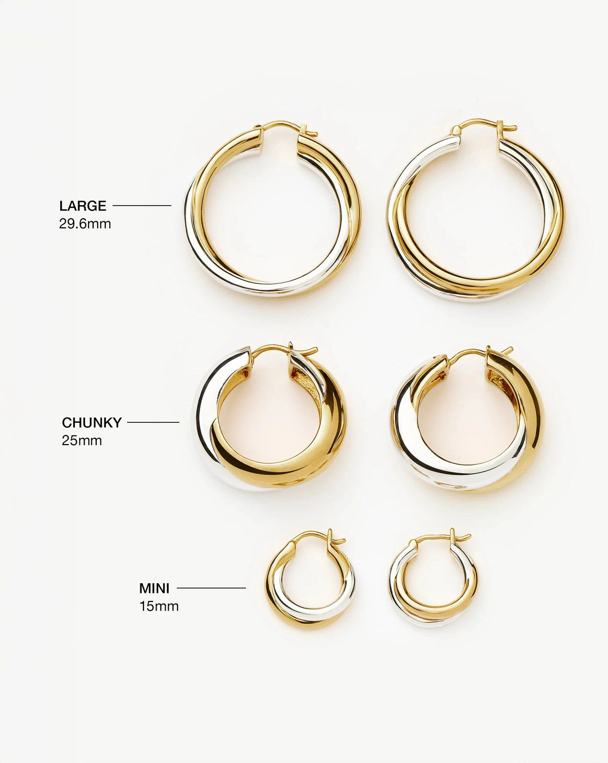 Lucy Williams Entwine Small Hoop Earrings | Mixed Metal Earrings Missoma 