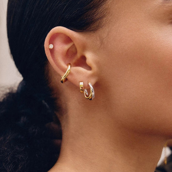 Lucy Williams Entwine Small Hoop Earrings | Mixed Metal Earrings Missoma 