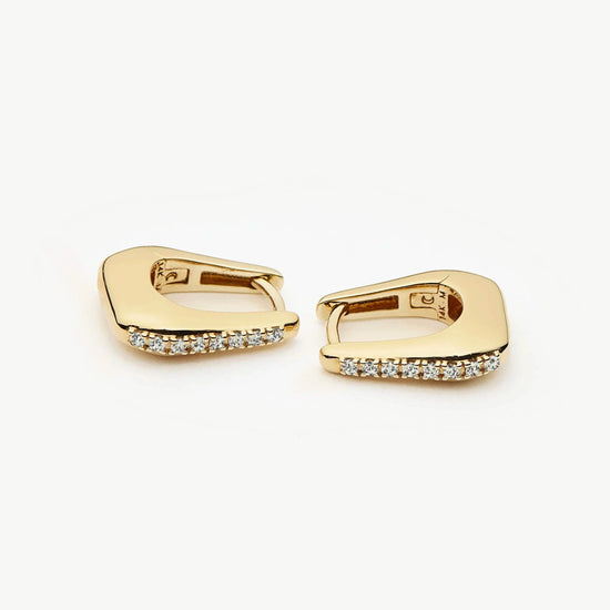 Lucy Williams Fine Diamond Arco Huggies | 14k Solid Gold Earrings Missoma 