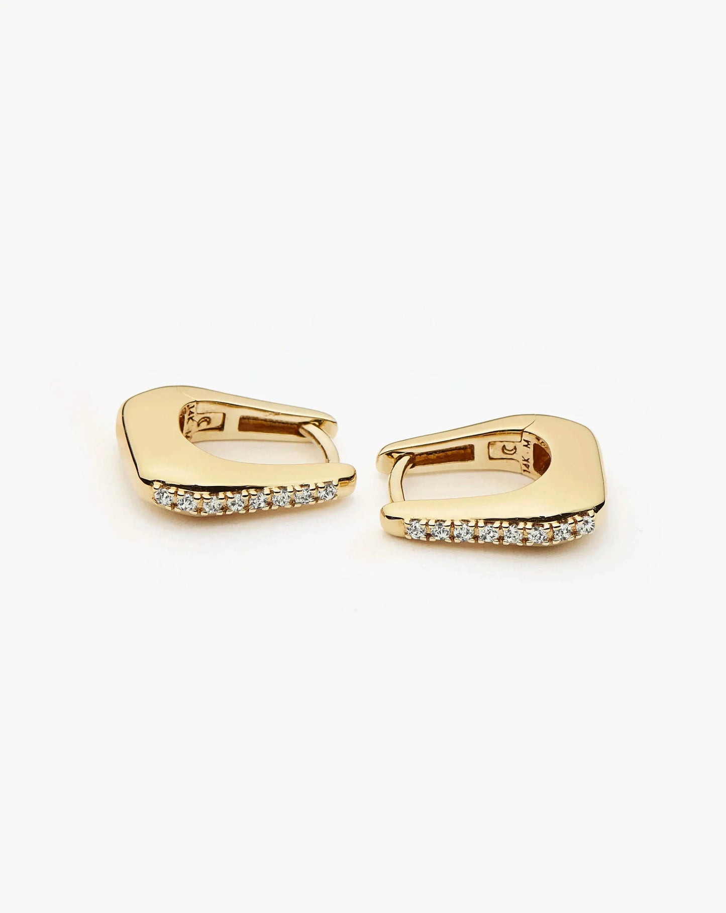 Lucy Williams Fine Diamond Arco Huggies | 14k Solid Gold Earrings Missoma 