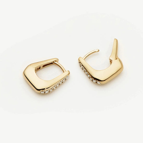 Lucy Williams Fine Diamond Arco Huggies | 14k Yellow Gold Earrings Missoma 