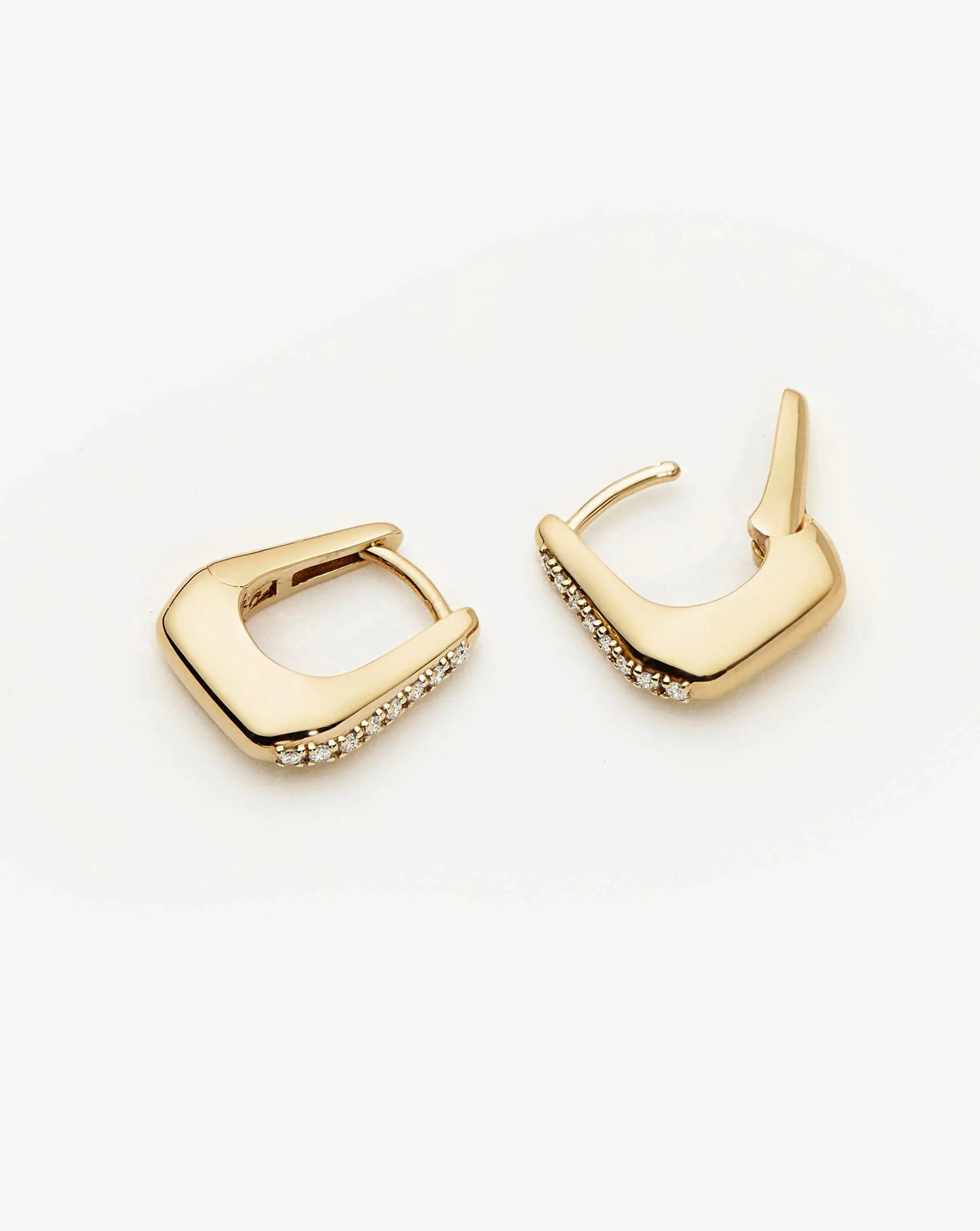 Lucy Williams Fine Diamond Arco Huggies | 14k Yellow Gold Earrings Missoma 