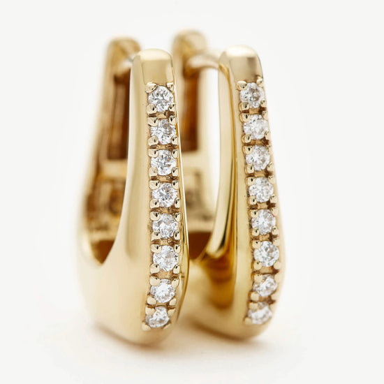 Lucy Williams Fine Diamond Arco Huggies | 14k Yellow Gold Earrings Missoma 