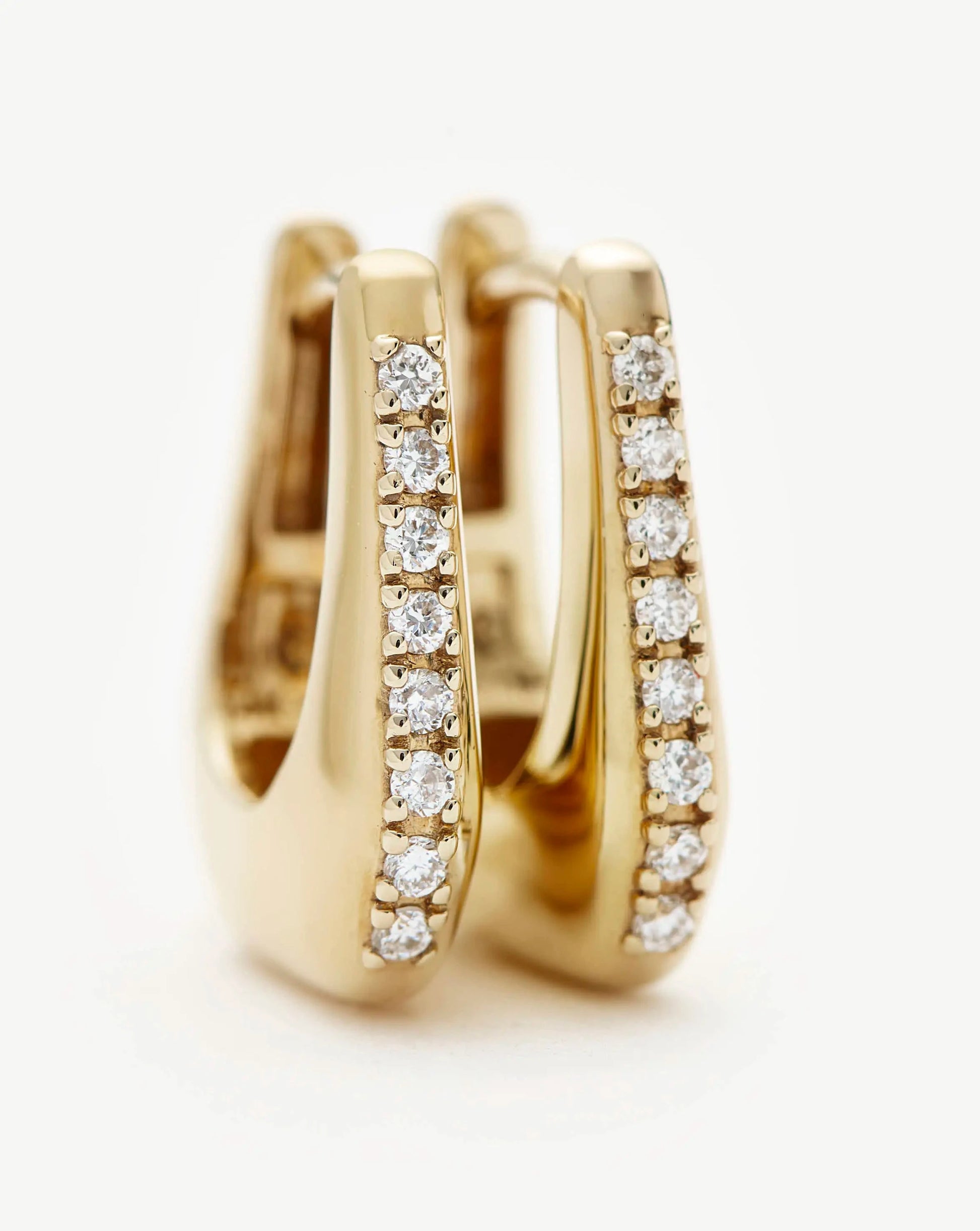 Lucy Williams Fine Diamond Arco Huggies | 14k Yellow Gold Earrings Missoma 