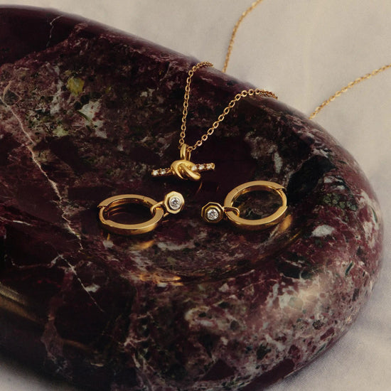 Lucy Williams Fine Diamond Drop Huggies | 14k Solid Gold Earrings Missoma 