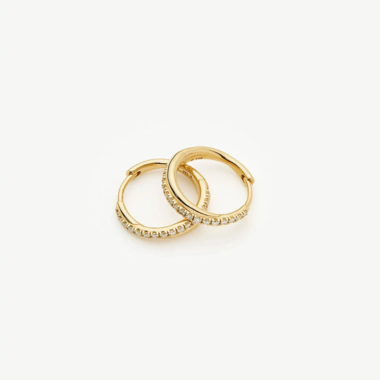 Lucy Williams Fine Diamond Entwine Huggies | 14k Yellow Gold Earrings Missoma 