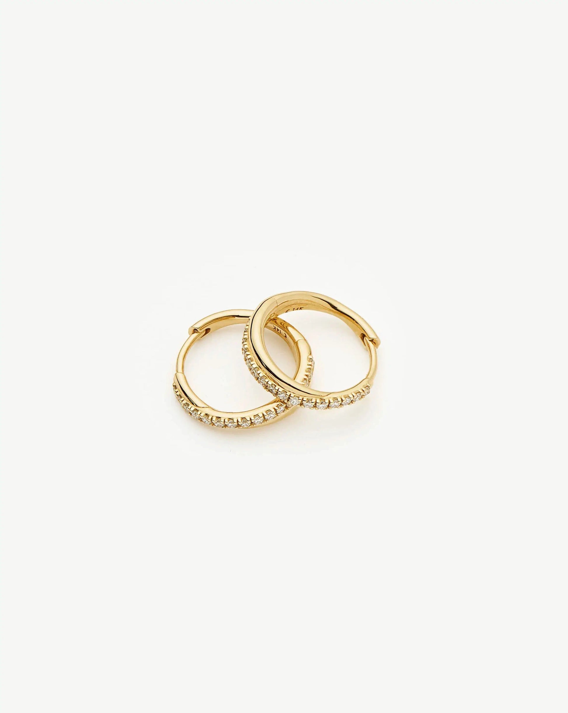 Lucy Williams Fine Diamond Entwine Huggies | 14k Yellow Gold Earrings Missoma 
