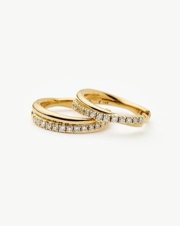 Lucy Williams Fine Diamond Entwine Huggies | 14k Yellow Gold Earrings Missoma 