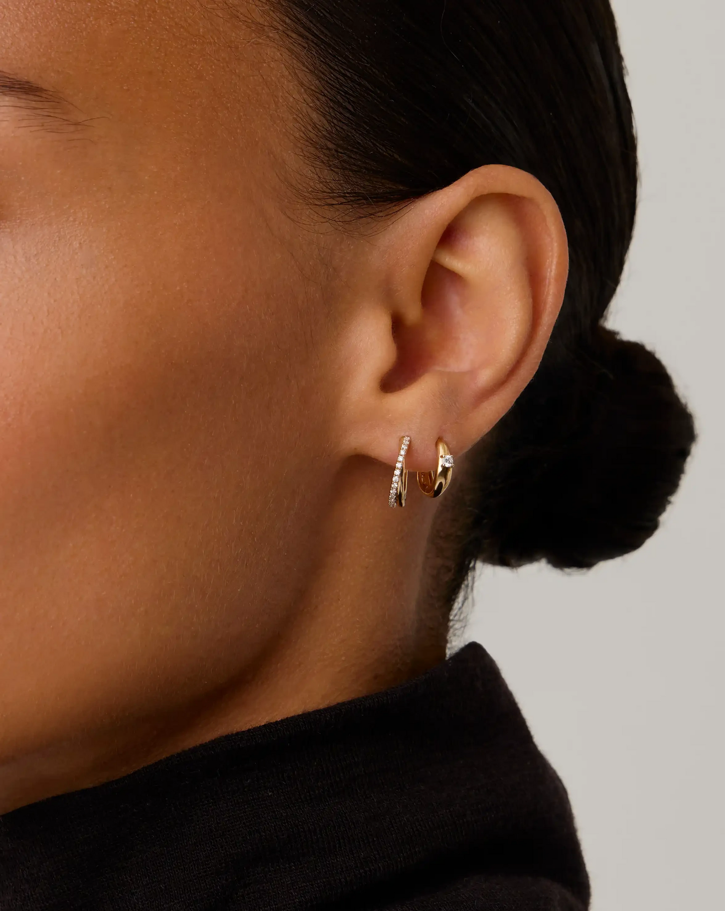 Lucy Williams Fine Diamond Entwine Huggies | 14k Yellow Gold Earrings Missoma 