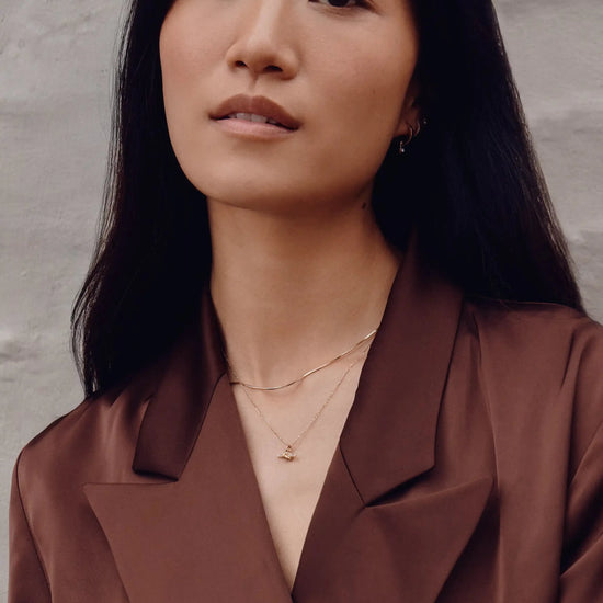 Lucy Williams Fine Diamond T-Bar & Square Snake Necklace Set | 14k Yellow Gold Necklaces Missoma 