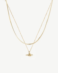 Lucy Williams Fine Diamond T-Bar & Square Snake Necklace Set | 14k Yellow Gold Necklaces Missoma 