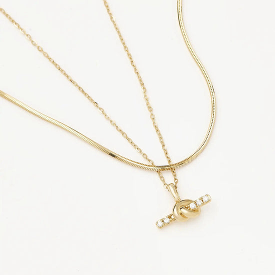 Lucy Williams Fine Diamond T-Bar & Square Snake Necklace Set | 14k Yellow Gold Necklaces Missoma 