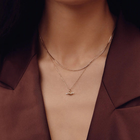 Lucy Williams Fine Diamond T-Bar & Square Snake Necklace Set | 14k Yellow Gold Necklaces Missoma 