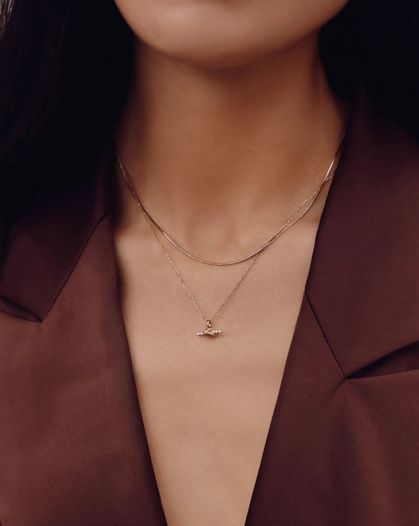 Lucy Williams Fine Diamond T-Bar & Square Snake Necklace Set | 14k Yellow Gold Necklaces Missoma 