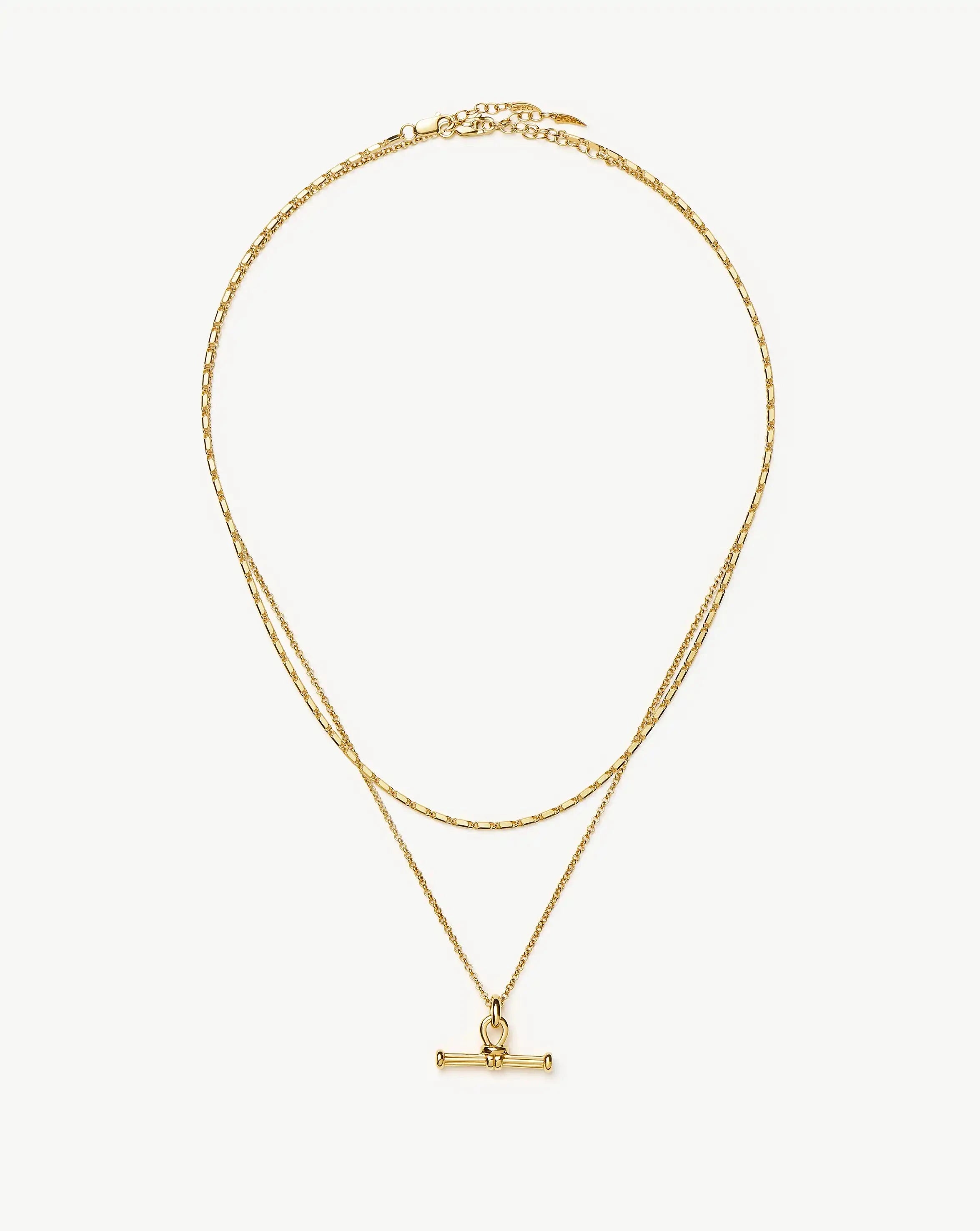 Lucy Williams Horizon & Ridge T-Bar Necklace Set | 18k Gold Plated/18k Gold Vermeil Necklaces Missoma 