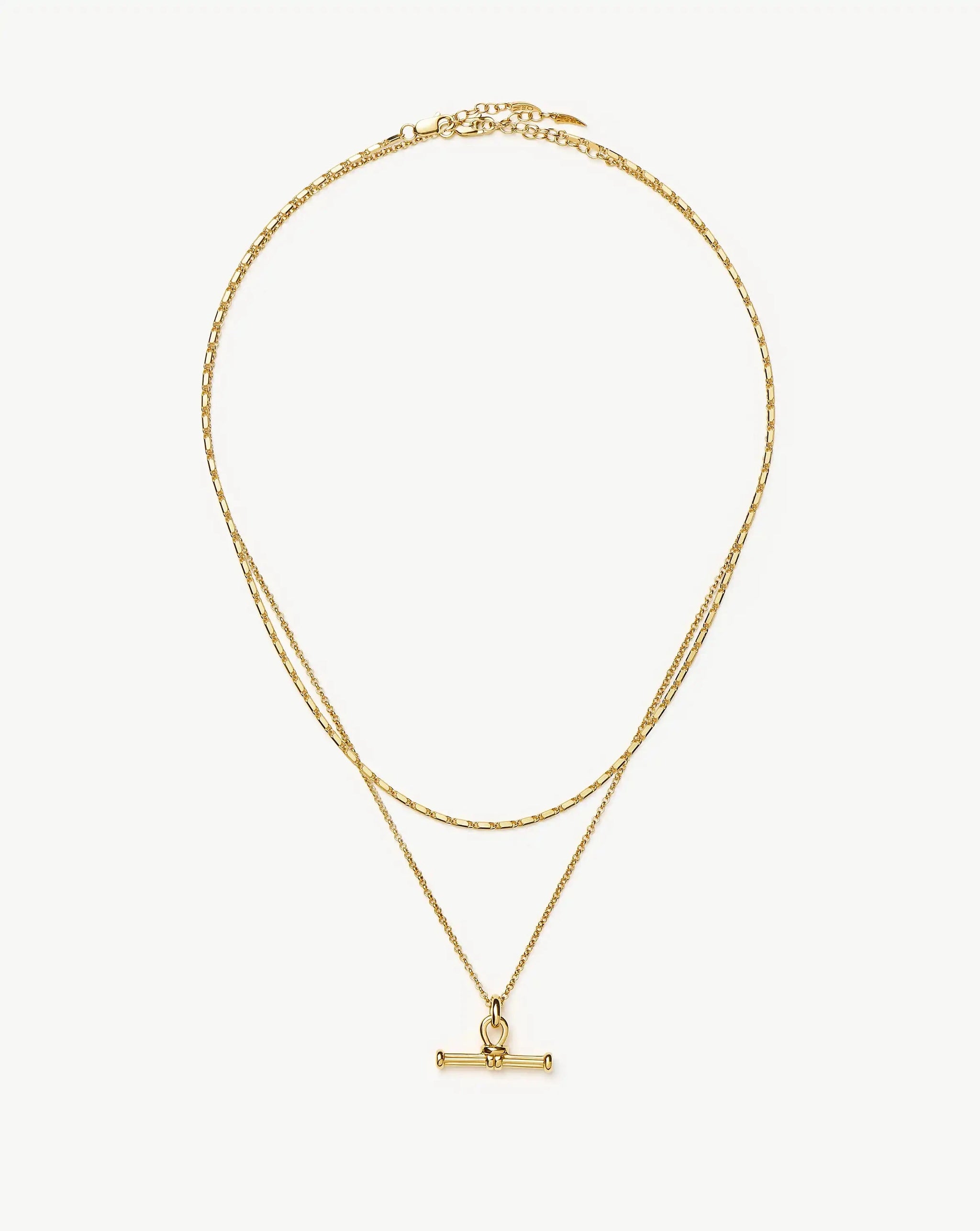 Lucy Williams Horizon & Ridge T-Bar Necklace Set | 18k Gold Plated/18k Gold Vermeil Necklaces Missoma 