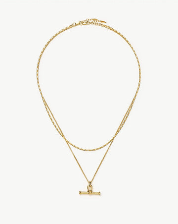 Lucy Williams Horizon & Ridge T-Bar Necklace Set | 18k Gold Plated/18k Gold Vermeil Necklaces Missoma 
