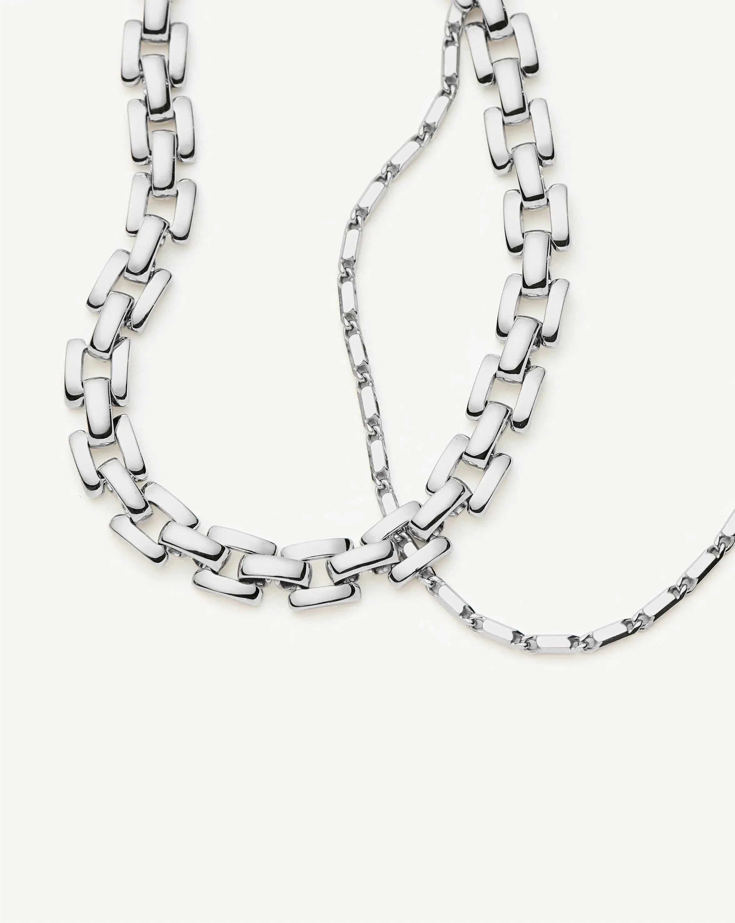 Lucy Williams Horizon & Timepiece Bracelet Set | Sterling Silver/Platinum Plated Bracelets Missoma 