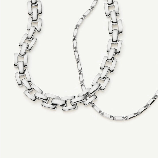 Lucy Williams Horizon & Timepiece Bracelet Set | Sterling Silver/Platinum Plated Bracelets Missoma 